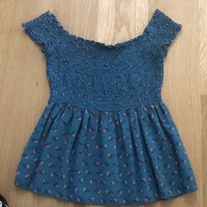 Forever 21 off the shoulder blue top